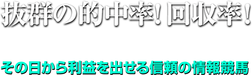 抜群の的中率!回収率!その日から利益を出せる信頼の情報競馬